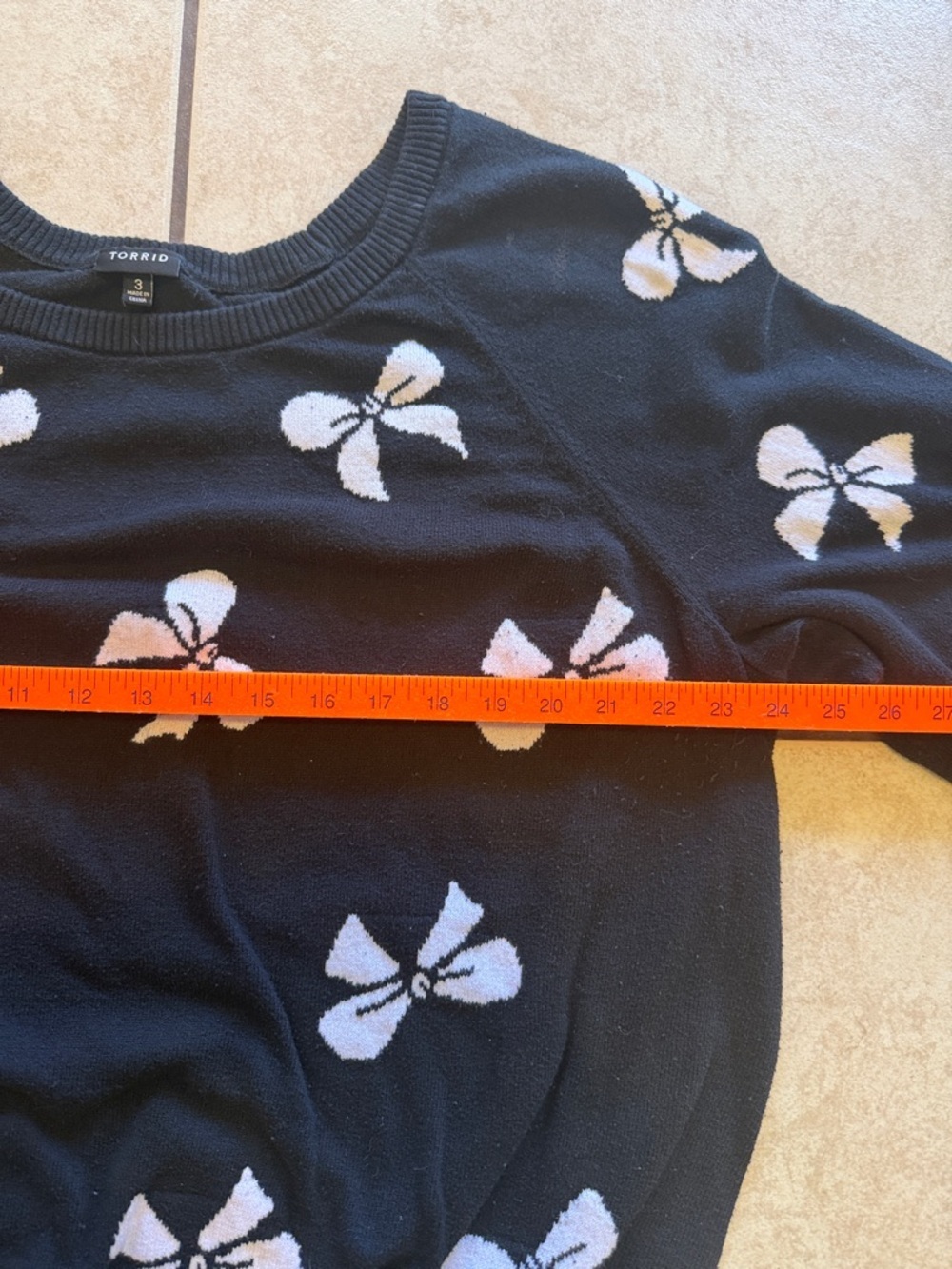 torrid Black Crewneck Sweater with White Bow Motif - Picture 4 of 5